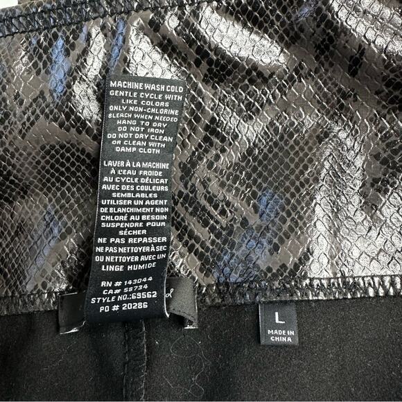 7 For All Mankind Faux Leather Leggings  Snakeskin High Rise Womens Size L - Picture 9 of 10